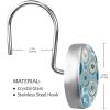 12-Piece Stainless Steel Shower Curtain Hooks with Crystal Glass, Blue Vinyl Record Pattern view 3