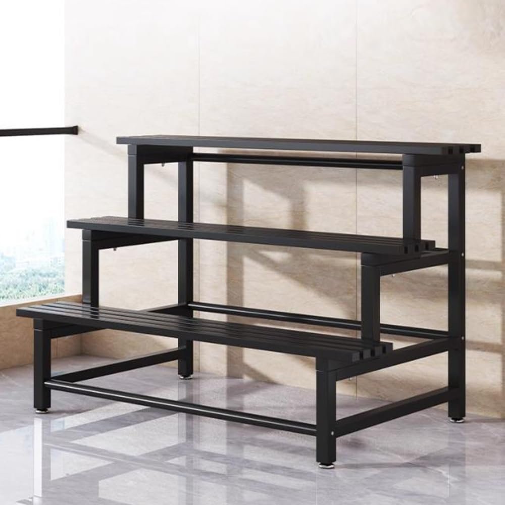 KADEUX Black 3-Tier Metal Plant Stand, 100 cm / 39 in