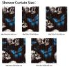 Eslifey Shower Curtain with 10 Hooks, Skull Blue Butterfly Pattern, 168 x 183 cm view 4