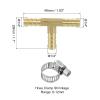 QUARKZMAN 5-Piece 3-Way Brass Hose Connector Set, 6 mm T-Fittings with 15 Hose Clamps for Water, Fuel and Air view 2