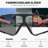 Long Keeper Photochromic Clear Sports Sunglasses for Men and Women, Cycling, Driving, Fishing, Running, UV400 Protection, White view 2