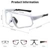 Long Keeper Photochromic Clear Sports Sunglasses for Men and Women, Cycling, Driving, Fishing, Running, UV400 Protection, White view 3