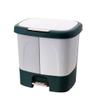 RUNZE765Z Double-Barrel Waste Sorting Bin with Dual Lids, Pedal, B-20L view 1