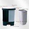 RUNZE765Z Double-Barrel Waste Sorting Bin with Dual Lids, Pedal, B-20L view 3