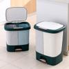 RUNZE765Z Double-Barrel Waste Sorting Bin with Dual Lids, Pedal, B-20L view 4