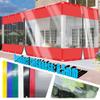 Transparent Spliced PVC Tarp with Metal Eyelets, 0.5 mm Thick, for Outdoor Use (Red, 1 Zipper) / Size: H 7 m x W 7.5 m view 2