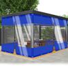 Transparent Spliced PVC Tarp with Metal Grommets for Outdoor Use, 0.5 mm Thick, Blue, 1 Zipper, H 5.5 m × W 6.5 m view 1