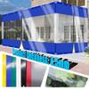 Transparent Spliced PVC Tarp with Metal Grommets for Outdoor Use, 0.5 mm Thick, Blue, 1 Zipper, H 5.5 m × W 6.5 m view 2