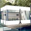 Transparent Spliced PVC Tarp with Metal Grommets for Outdoor Use, 0.5 mm Thick, Garage, Patio, Garden, Balcony (White, 1 Zipper, H: 4 m, W: 6.5 m) view 1