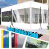 Transparent Spliced PVC Tarp with Metal Grommets for Outdoor Use, 0.5 mm Thick, Garage, Patio, Garden, Balcony (White, 1 Zipper, H: 4 m, W: 6.5 m) view 2