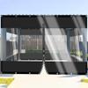 Transparent Spliced PVC Tarp with Metal Grommets, 0.5 mm Thick, Black, 1 Zipper, H: 2 m x W: 6.8 m view 1