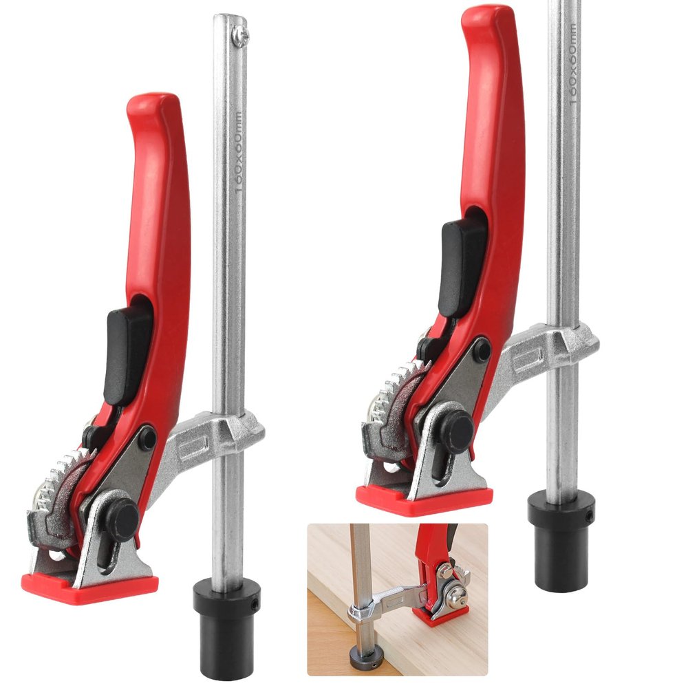 BIGP 2-Piece All-Steel Table Clamp with Lever Handle, 20 mm Base, 160 mm Clamping Range