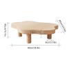 MNBVH Cloud-Shaped Wooden Coffee Table, Irregular 3-Leg Side Table, 90 x 60 x 40 cm, White view 2