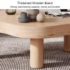 MNBVH Cloud-Shaped Wooden Coffee Table, Irregular 3-Leg Side Table, 90 x 60 x 40 cm, White view 4