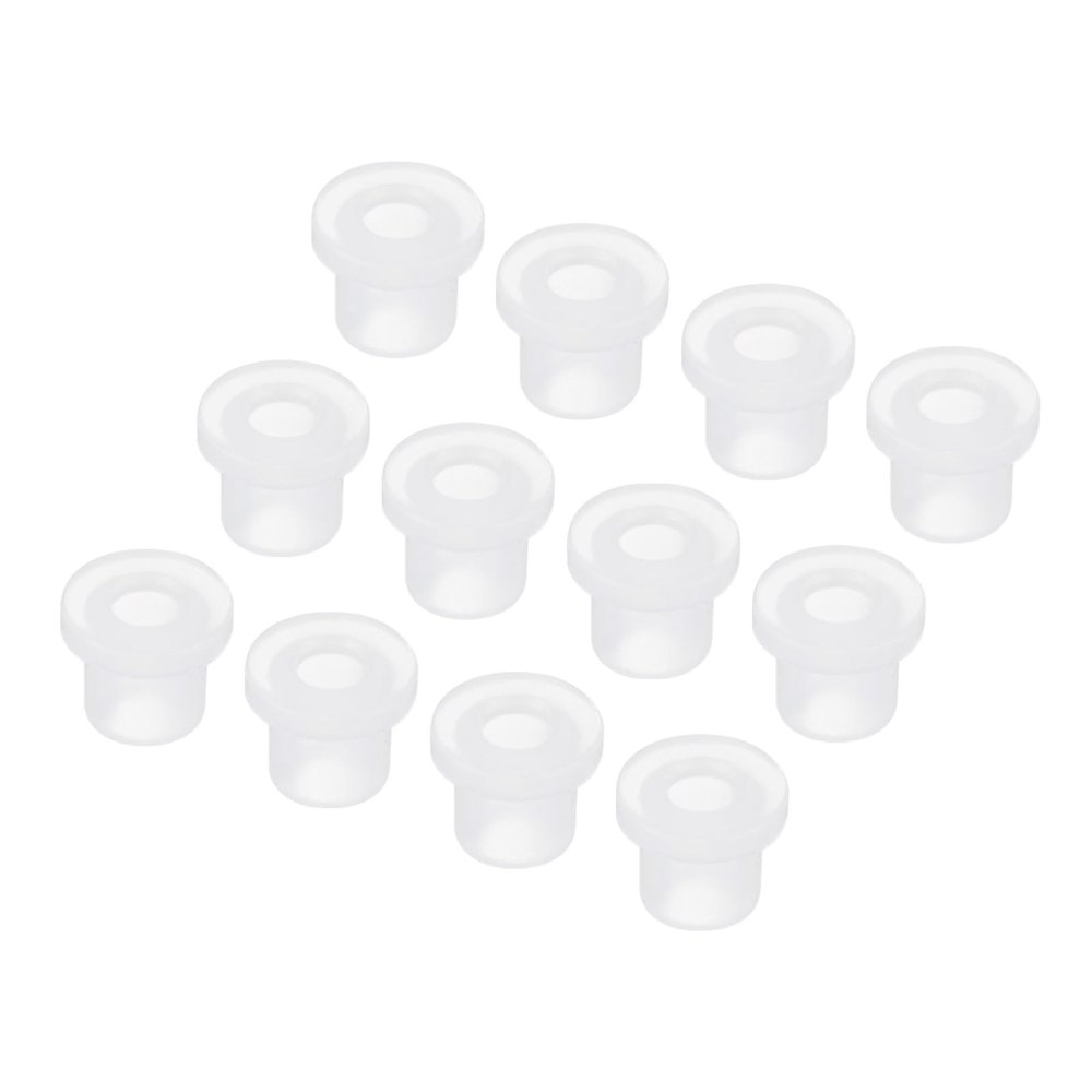 QUARKZMAN 20-Pack Rubber Grommets, 10 mm Mounting Hole x 6 mm ID x 11 mm H, T-Shaped, Transparent