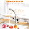 Thermostatic Bathroom Sink Faucet, Deck-Mounted, Single-Hole, Brushed Stainless Steel view 2
