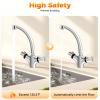 Thermostatic Bathroom Sink Faucet, Deck-Mounted, Single-Hole, Brushed Stainless Steel view 4