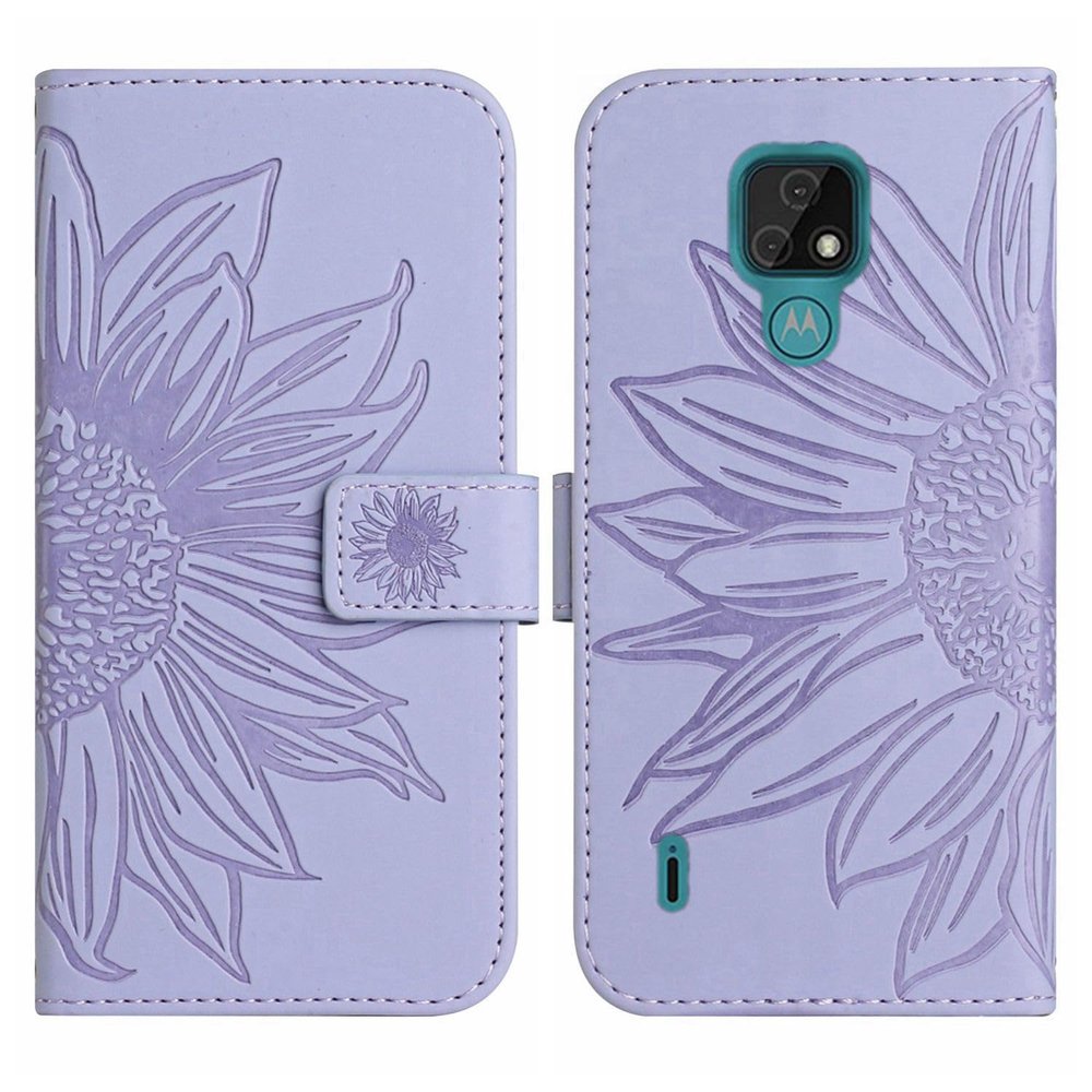 Rfvzubemok Flip Phone Case for Motorola Moto E7 4G, Purple