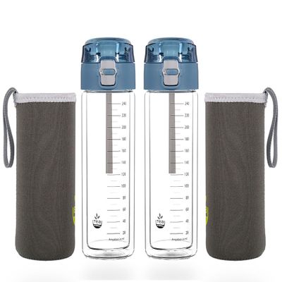 tea4chill 2-Pack MATCHA2go Matcha Shaker Glass Tea Bottle, 280 ml