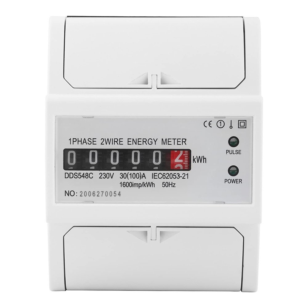 DDS548C Watt-Hour Meter, Compact, Smart Chip, Wiring Protection, 35 mm DIN Rail, Single-Phase