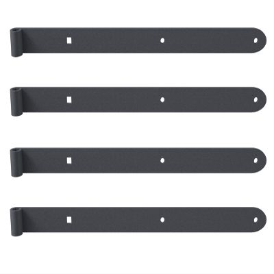 Alberts 839208 Ovado Strap Hinge, Galvanized, Graphite Gray Plastic-Coated, 600 x 40 mm, 4-Pack