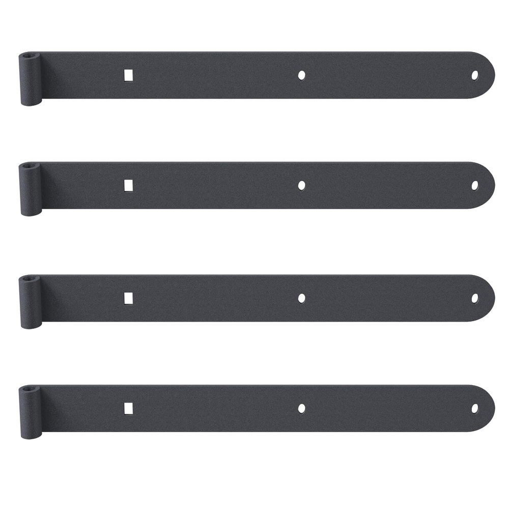 Alberts 839208 Ovado Strap Hinge, Galvanized, Graphite Gray Plastic-Coated, 600 x 40 mm, 4-Pack