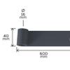 Alberts 839208 Ovado Strap Hinge, Galvanized, Graphite Gray Plastic-Coated, 600 x 40 mm, 4-Pack view 2
