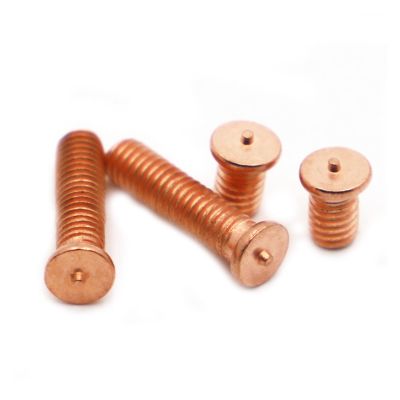 Manoud M6/M8/M10 Copper-Plated Carbon Steel Welding Studs for Capacitor-Discharge Welding (5 mm, M10, 10 pcs)