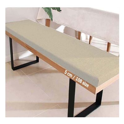Bench Cushion, Beige, 5 cm Thick, 190 x 35 cm