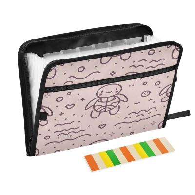 Line Turtle 13-Pocket Document Organizer with Front Zipper Pocket