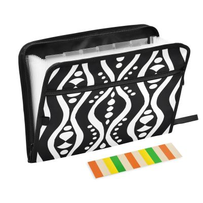 Document Organizer with 13 Compartments and Front Zip Pocket