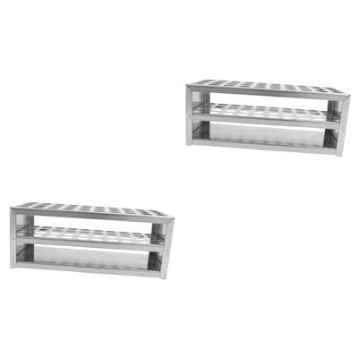 SOLUSTRE 2-Piece Stainless Steel Test Tube Rack