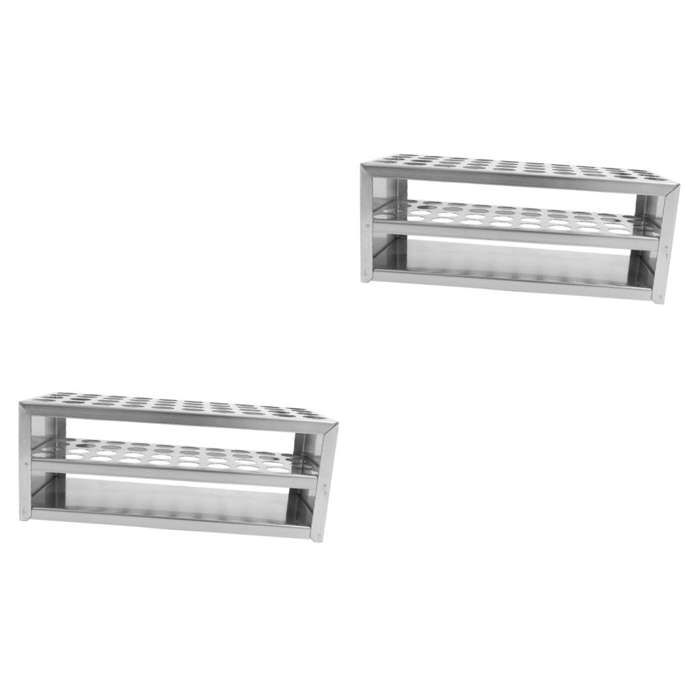 SOLUSTRE 2-Piece Stainless Steel Test Tube Rack