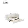 Multifunctional Upholstered Pull-Out Sofa Bed, Beige Flannel, 90 x 200 cm view 2