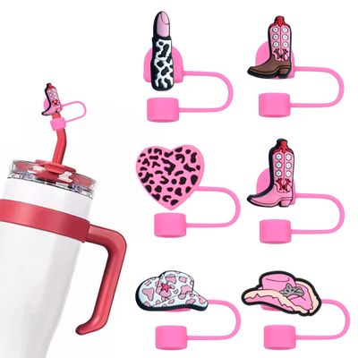 Cowgirl Straw Covers for Stanley Cups, 10 mm, Reusable Silicone, 6-Pack