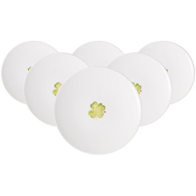 Villeroy & Boch With Love Good Luck Breakfast Plates, Set of 6, 21 x 21 x 2.5 cm