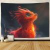 kaiyun Little Red Phoenix Tapestry Wall Hanging, Flame 3D Print, 130 x 150 cm view 2
