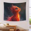 kaiyun Little Red Phoenix Tapestry Wall Hanging, Flame 3D Print, 130 x 150 cm view 3