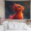 kaiyun Little Red Phoenix Tapestry Wall Hanging, Flame 3D Print, 130 x 150 cm view 4