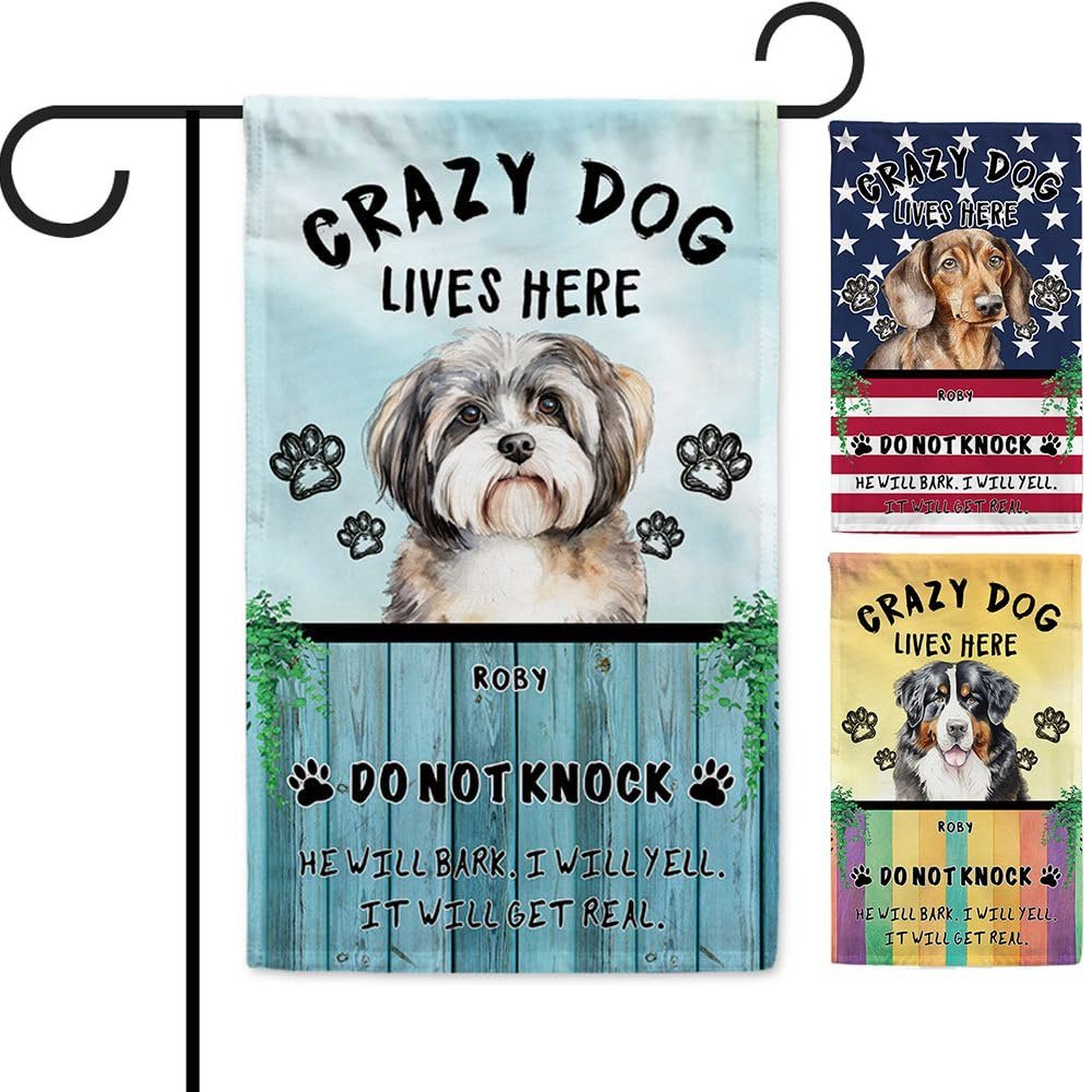 GABSHAIM Personalized Watercolor Havanese Dog Garden Flag, Double-Sided, 12.5 x 18 in