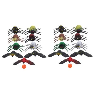 Warmhm 20-Piece Miniature Landscape Ornaments, Pumpkin Models, Fake Spider Toys, Dollhouse Figures, Halloween Decorations, Resin