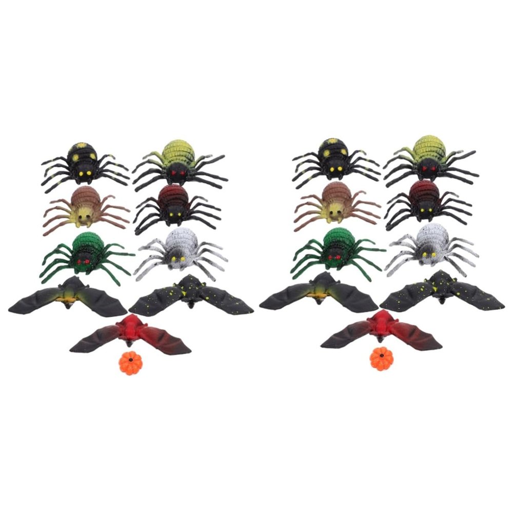 Warmhm 20-Piece Miniature Landscape Ornaments, Pumpkin Models, Fake Spider Toys, Dollhouse Figures, Halloween Decorations, Resin