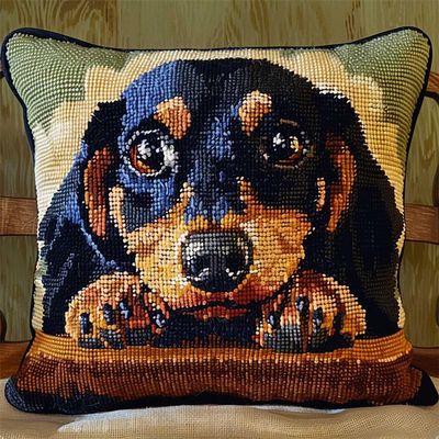 DIY Dog Latch Hook Pillow Kit, 43 x 43 cm