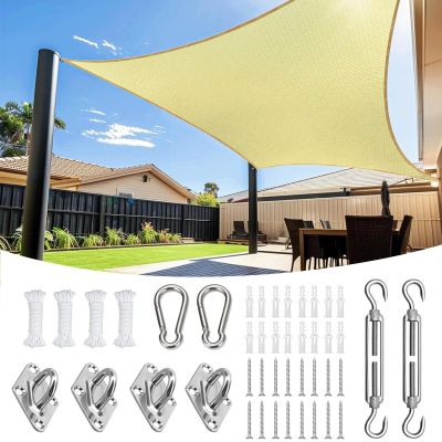 Ufgwhirl Waterproof Rectangular Sun Shade Sail 13 x 16 ft, Earthy Yellow, with Mounting Kit