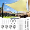 Ufgwhirl Waterproof Rectangular Sun Shade Sail 13 x 16 ft, Earthy Yellow, with Mounting Kit view 1
