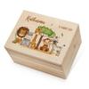 Lillet Safari Friends Keepsake Box (001.06.03) – Baby Memory Box with High-Quality Color Print – Wooden Keepsake Box – Birth Gift for Girl or Boy view 1