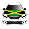 Jamaica Flag Car Hood Cover, Green Yellow Black, Elastic and Washable view 1