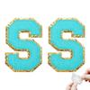 Self-Adhesive Chenille Letter Patches, Blue, Size S, 2 Pieces view 1