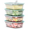 LXUDN Glass Food Storage Containers with Lids, 4 x 1,520 mL view 1