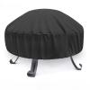 Heavy-Duty Round Patio Fire Pit Cover, Black, Full Coverage, Tear-Resistant, Waterproof, 76 x 70 cm view 1
